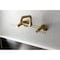 Kingston Brass KS823SB Concord Two-Handle Wall-Mount Kitchen Faucet, Brushed Brass KS823SB - alternate 3